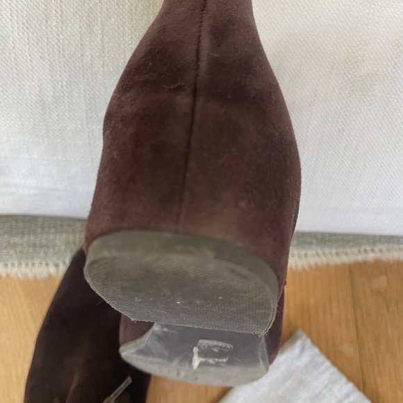 Aquatalia Brown Suede Lace Up Booties Size 7 - Picture 7 of 10